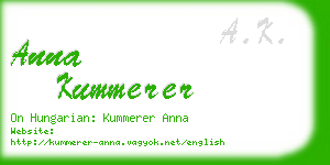 anna kummerer business card